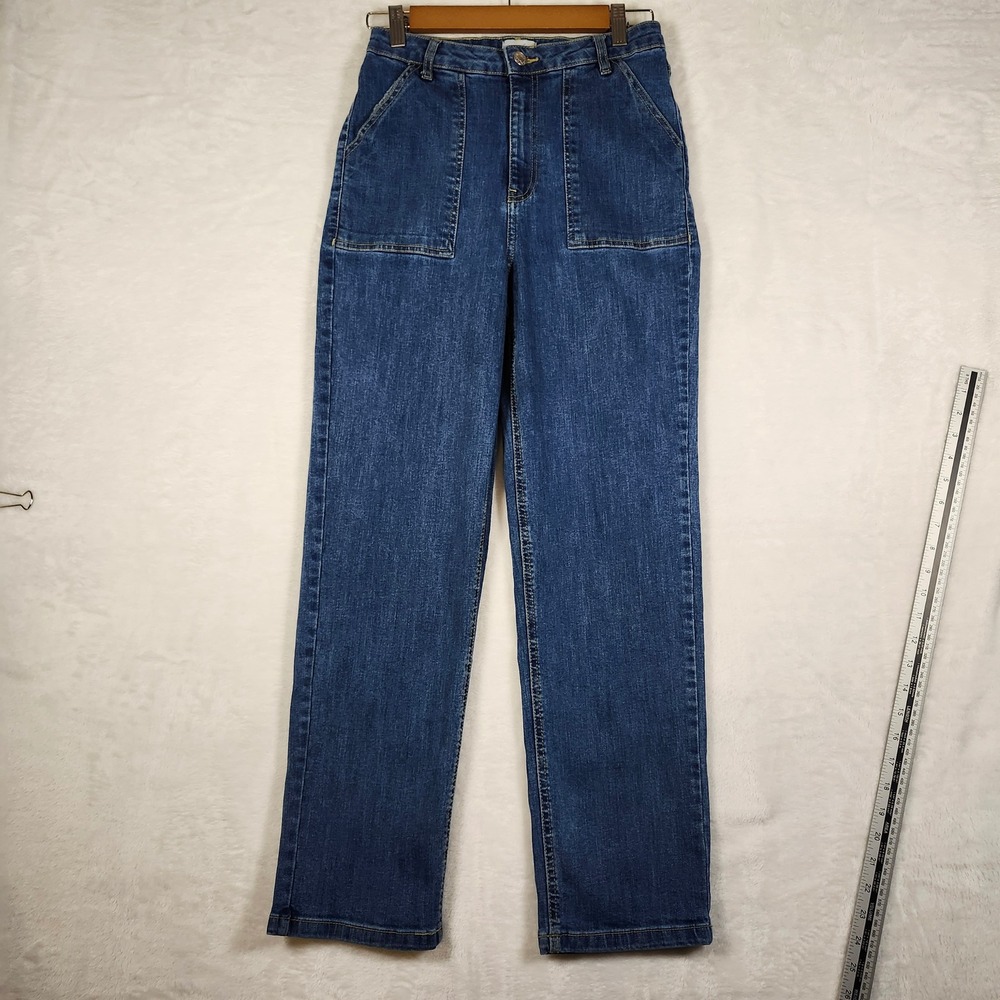 NA-KD Reborn Denim Jeans High Rise Straight Leg Blue Size 36‎